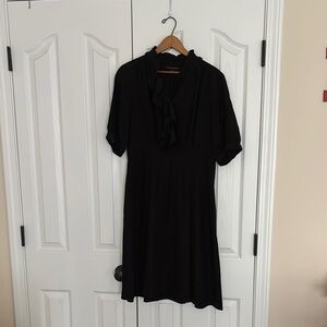 Banana Republic Black Mock Neck Midi Dress